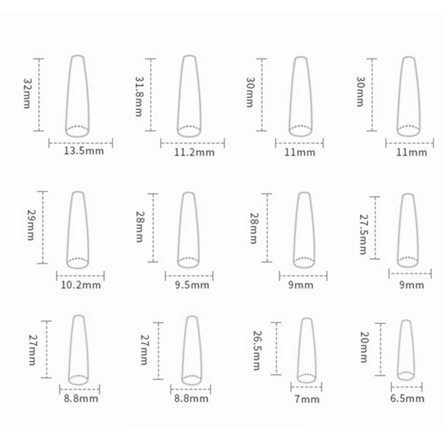 Rhinestone Embellished White Long Square UV Gel Nails