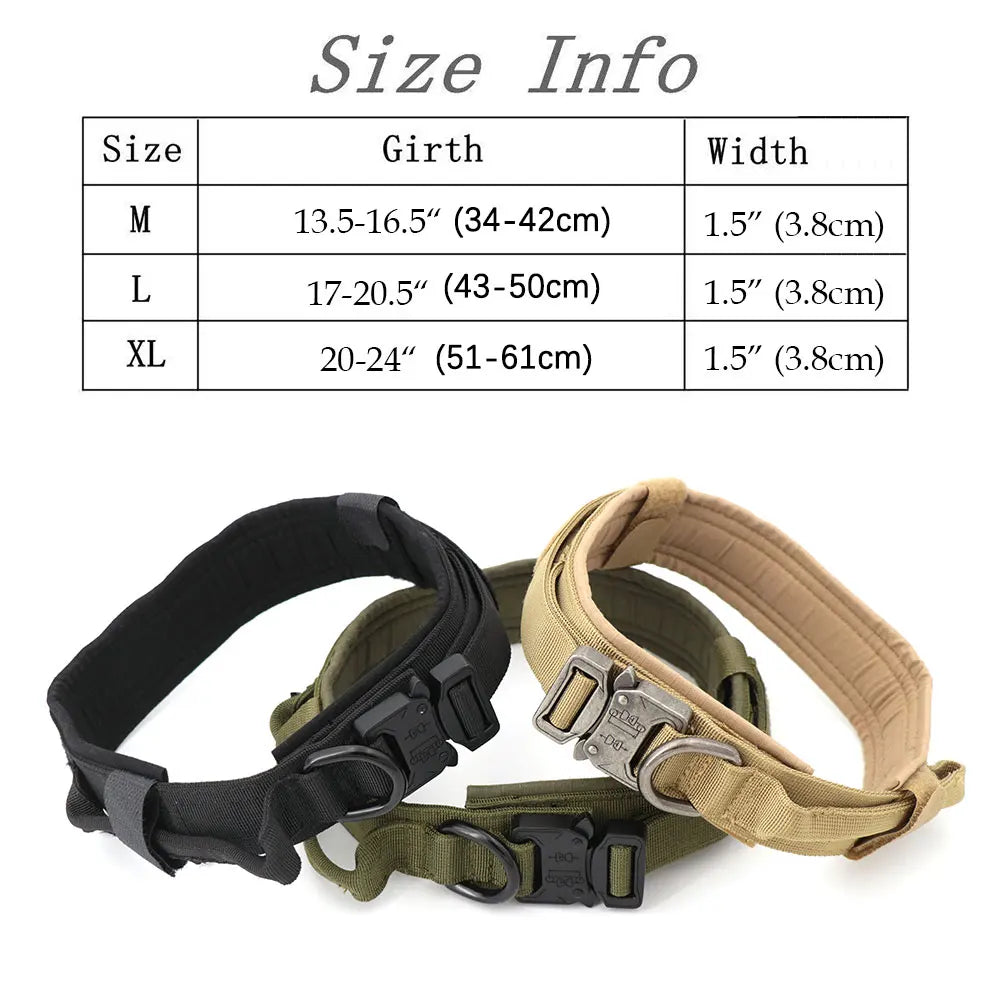 Dog Training Collar Adjustable Tactical Dog Collar And Leash Set,  Control Handle Pet Lead Collar For Small/Big Dogs