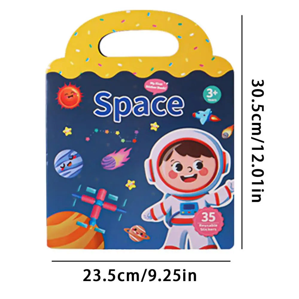 Reusable Sticker Book Cartoon DIY Puzzle, Educational Cognition Learning Toys, Cute Stickers, For Children Age 3